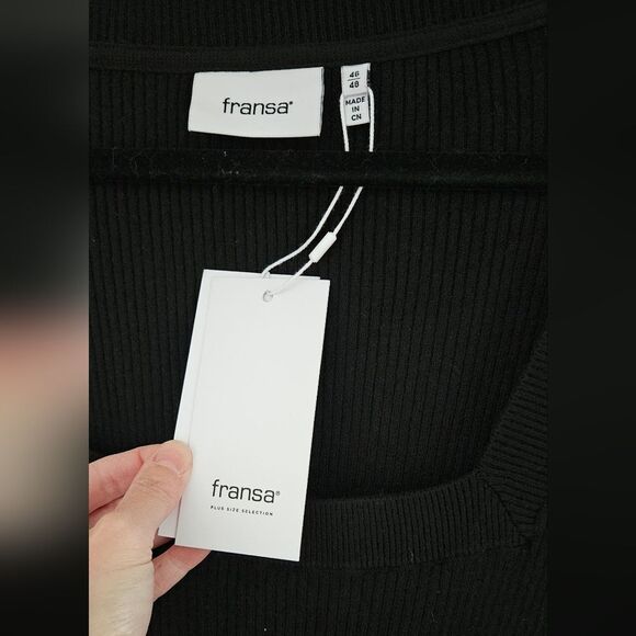 Nwt Fransa Black Long Sleeve Sweater/ Dress - Picture 3 of 5